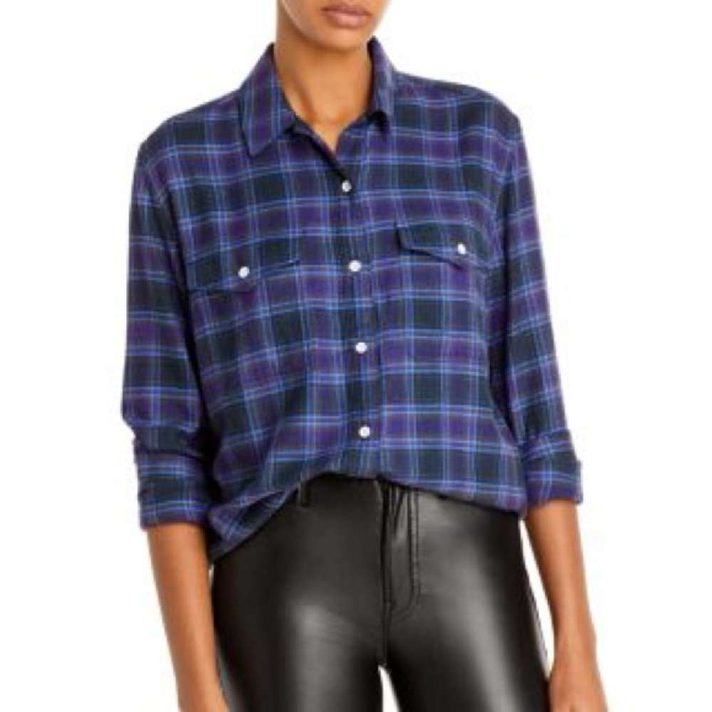 NWT Rag & Bone May Long Sleeve Plaid Shirt